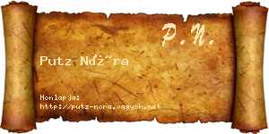 Putz Nóra névjegykártya